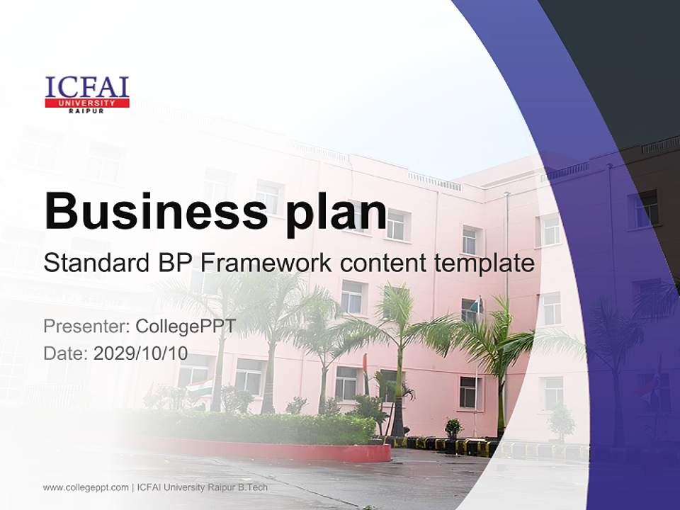 ICFAI University Raipur B.Tech Competition/Entrepreneurship Contest PPT Template4:3 ratio PPT effect preview image9