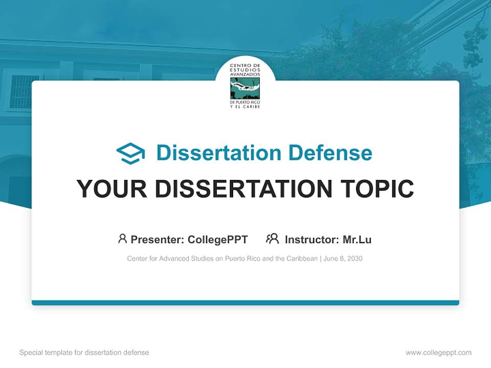 Center for Advanced Studies on Puerto Rico and the Caribbean Graduation Thesis Defense PPT Template4:3 ratio PPT effect preview image7