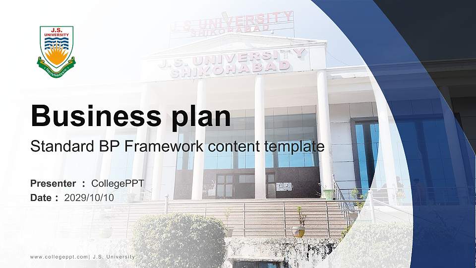 J.S. University Competition/Entrepreneurship Contest PPT Template16:9 ratio PPT effect preview image