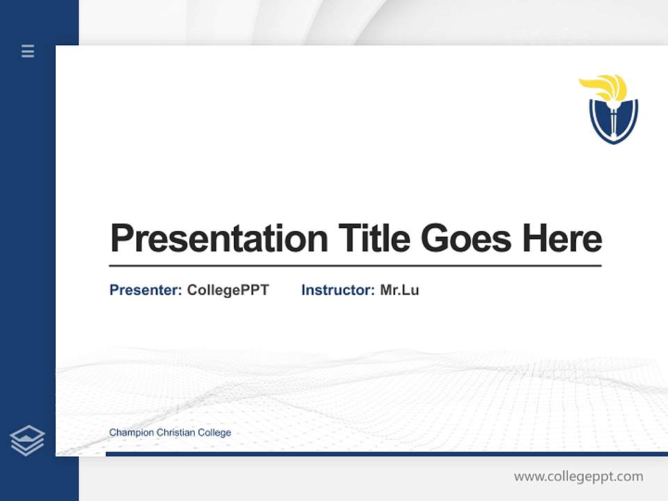 Champion Christian College Thesis Proposal/Graduation Defense PPT Template4:3 ratio PPT effect preview image5