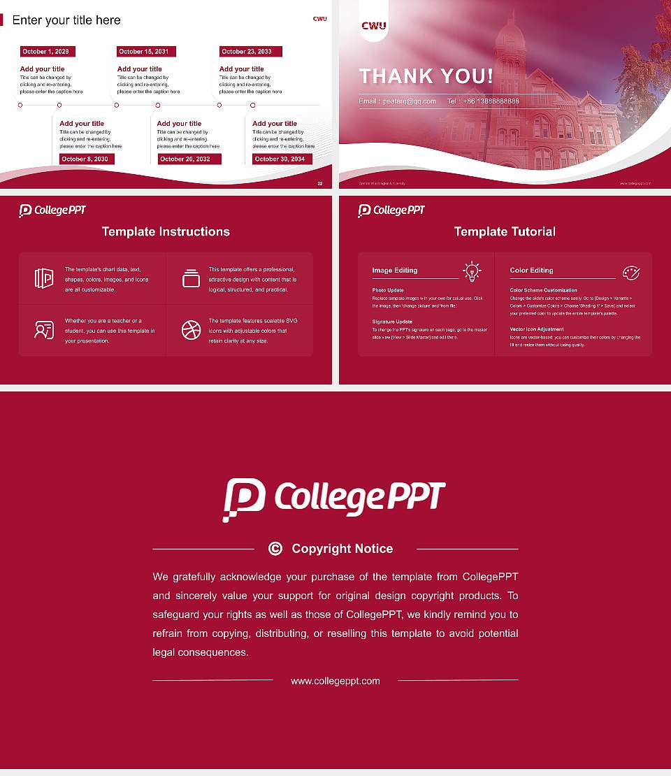 Central Washington University Lecture Sharing and Networking Event PPT Template16:9 ratio PPT effect preview image4