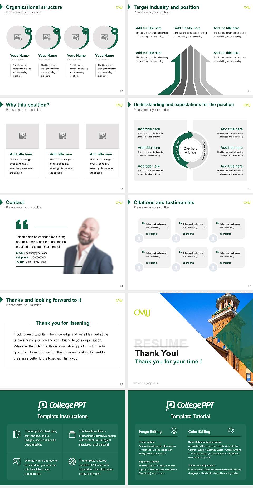 Central Methodist University Resume PPT Template4:3 ratio PPT effect preview image4
