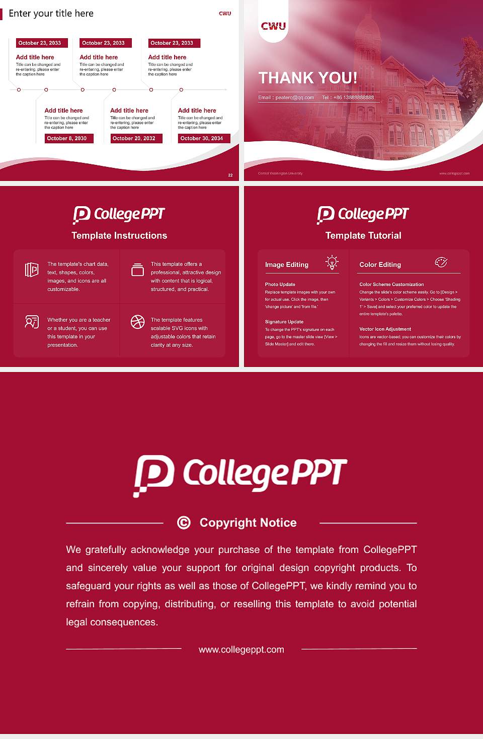 Central Washington University Lecture Sharing and Networking Event PPT Template4:3 ratio PPT effect preview image4