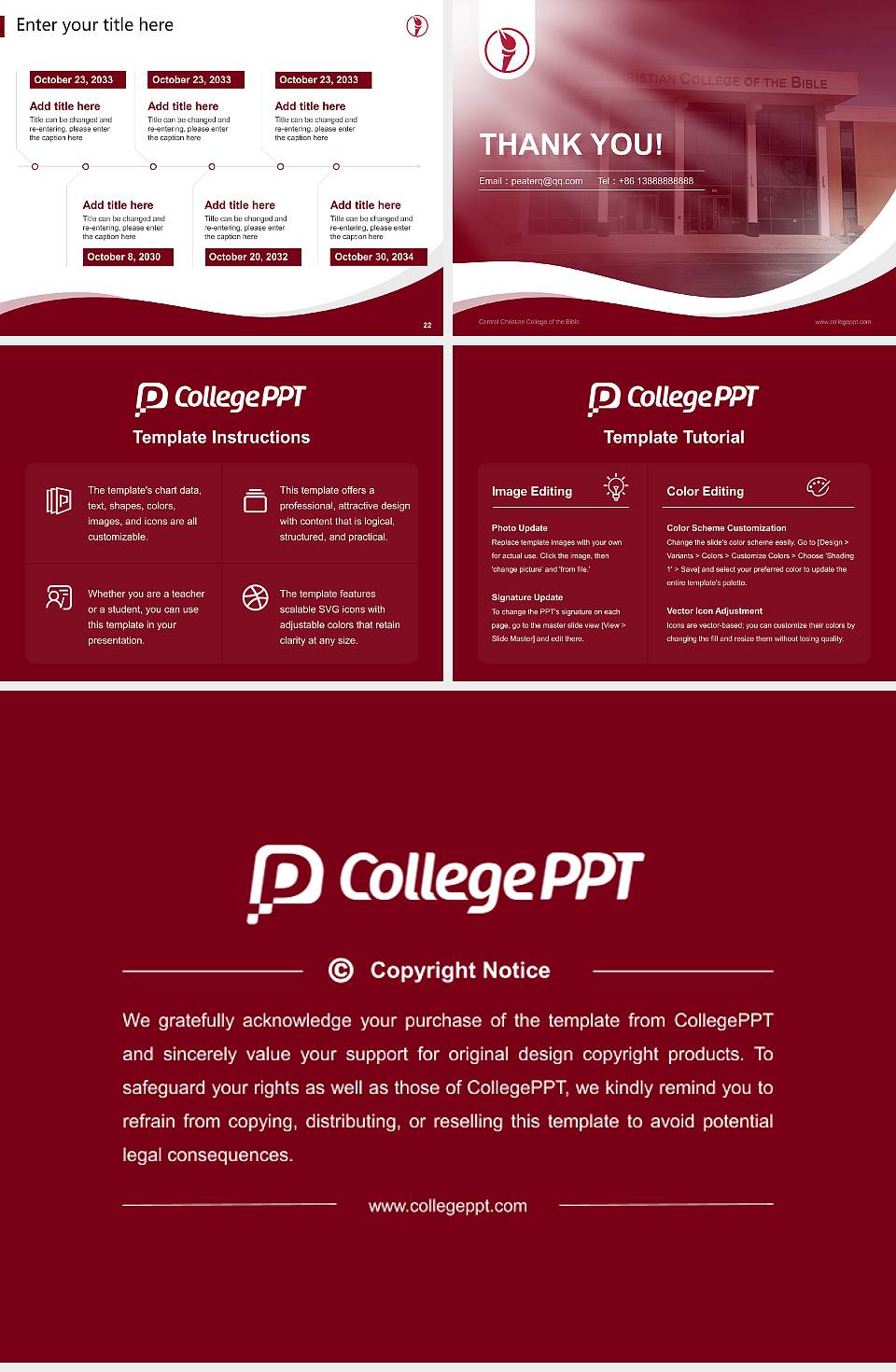 Central Christian College of the Bible Lecture Sharing and Networking Event PPT Template4:3 ratio PPT effect preview image4