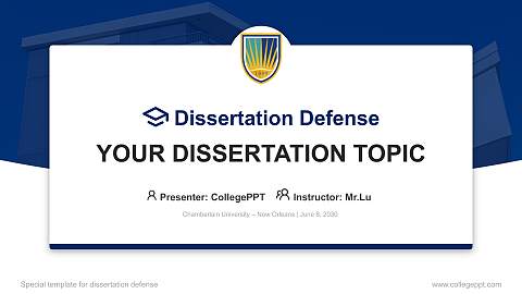Chamberlain University – New Orleans Graduation Thesis Defense PPT Template