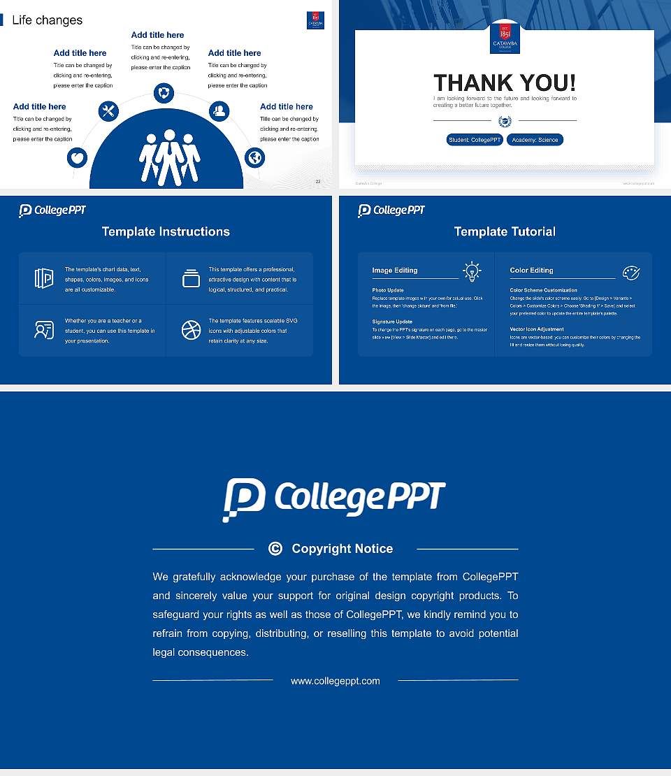 Catawba College National Scholarship Defense PPT Template16:9 ratio PPT effect preview image4