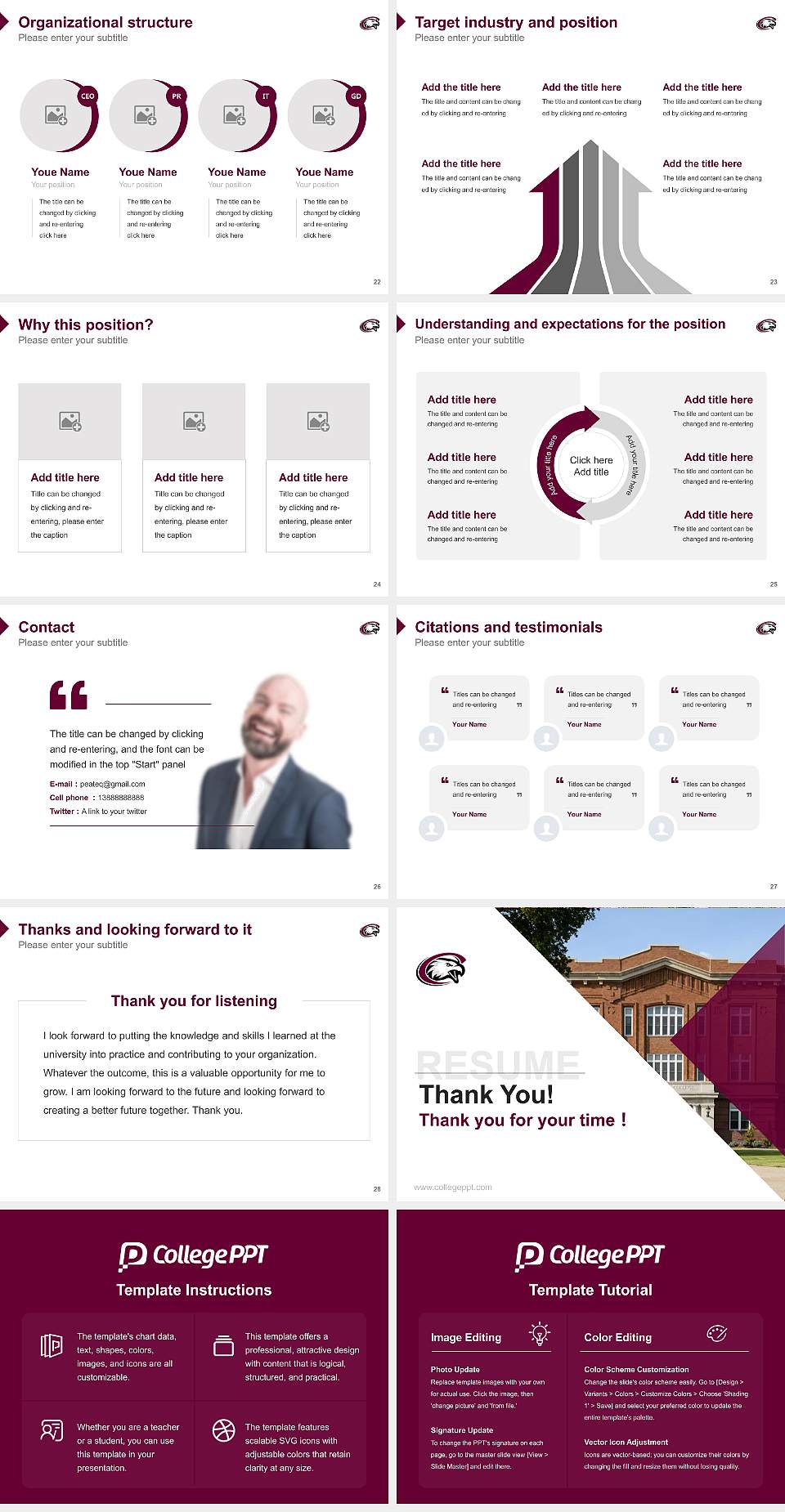 Chadron State College Resume PPT Template4:3 ratio PPT effect preview image4