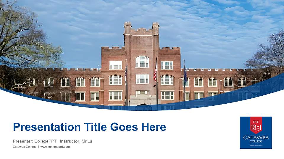 Catawba College Course/Courseware Creation PPT Template16:9 ratio PPT effect preview image