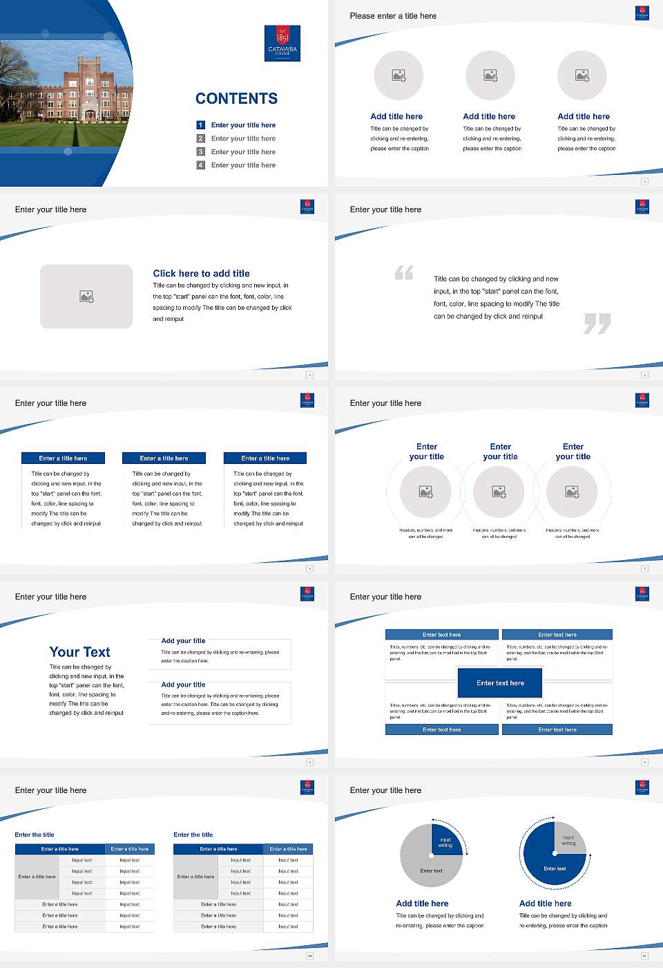 Catawba College Course/Courseware Creation PPT Template16:9 ratio PPT effect preview image2