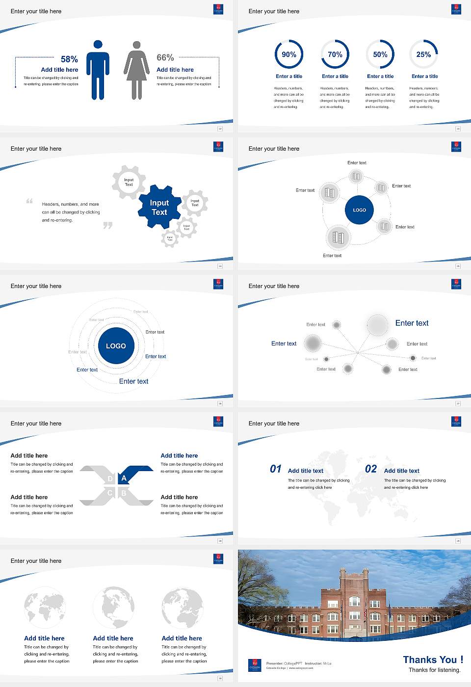 Catawba College Course/Courseware Creation PPT Template16:9 ratio PPT effect preview image4