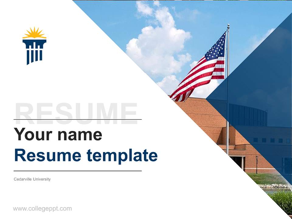 Cedarville University Resume PPT Template4:3 ratio PPT effect preview image5