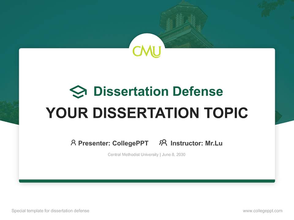 Central Methodist University Graduation Thesis Defense PPT Template4:3 ratio PPT effect preview image7