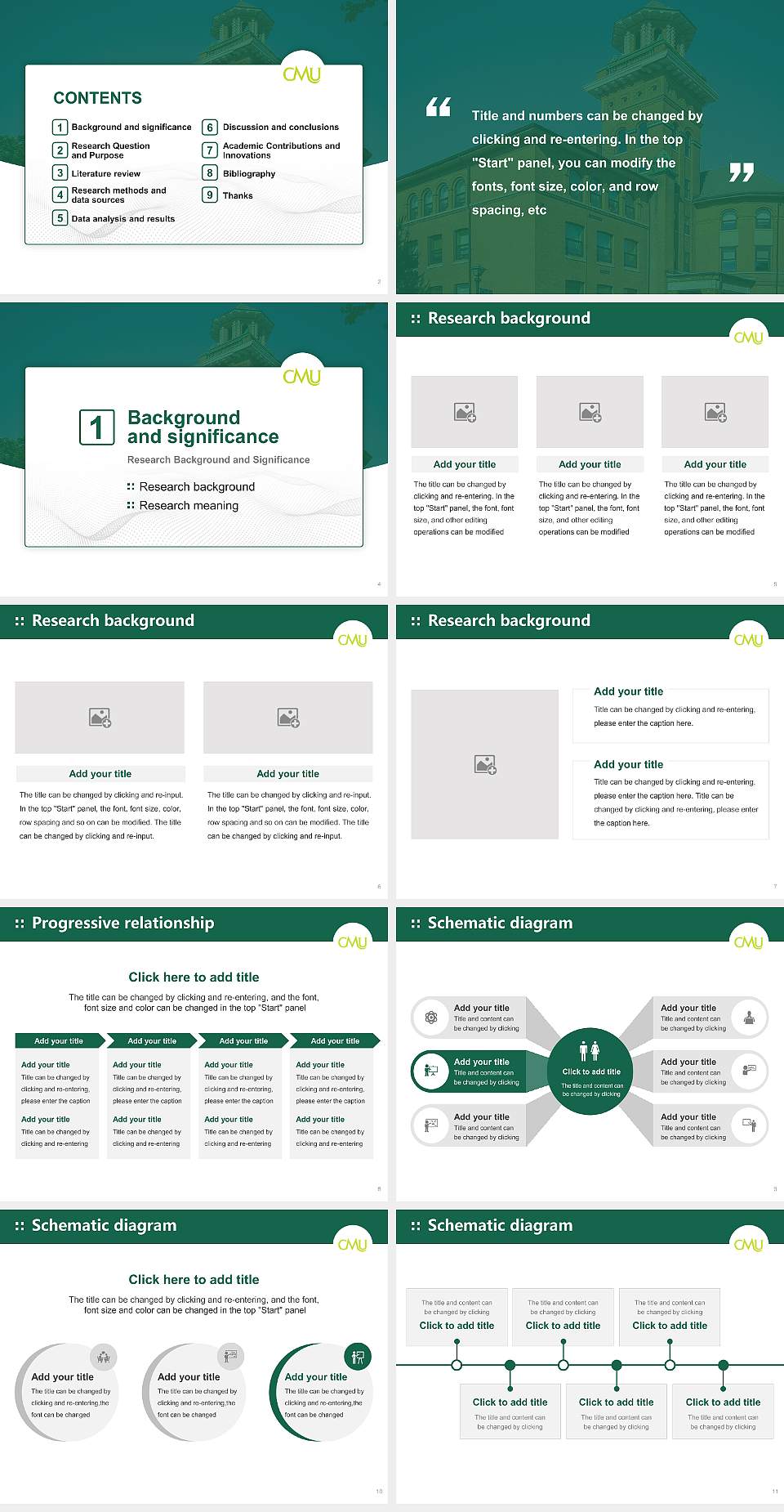 Central Methodist University Graduation Thesis Defense PPT Template4:3 ratio PPT effect preview image2