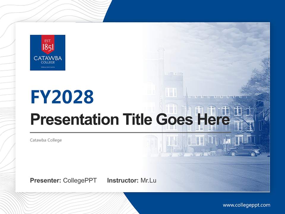 Catawba College Academic Presentation/Research Findings Report PPT Template4:3 ratio PPT effect preview image5