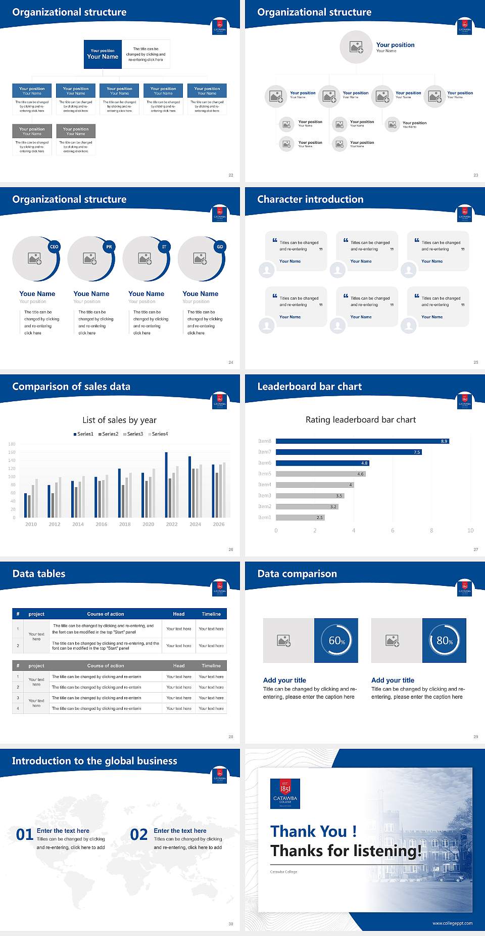 Catawba College Academic Presentation/Research Findings Report PPT Template4:3 ratio PPT effect preview image4