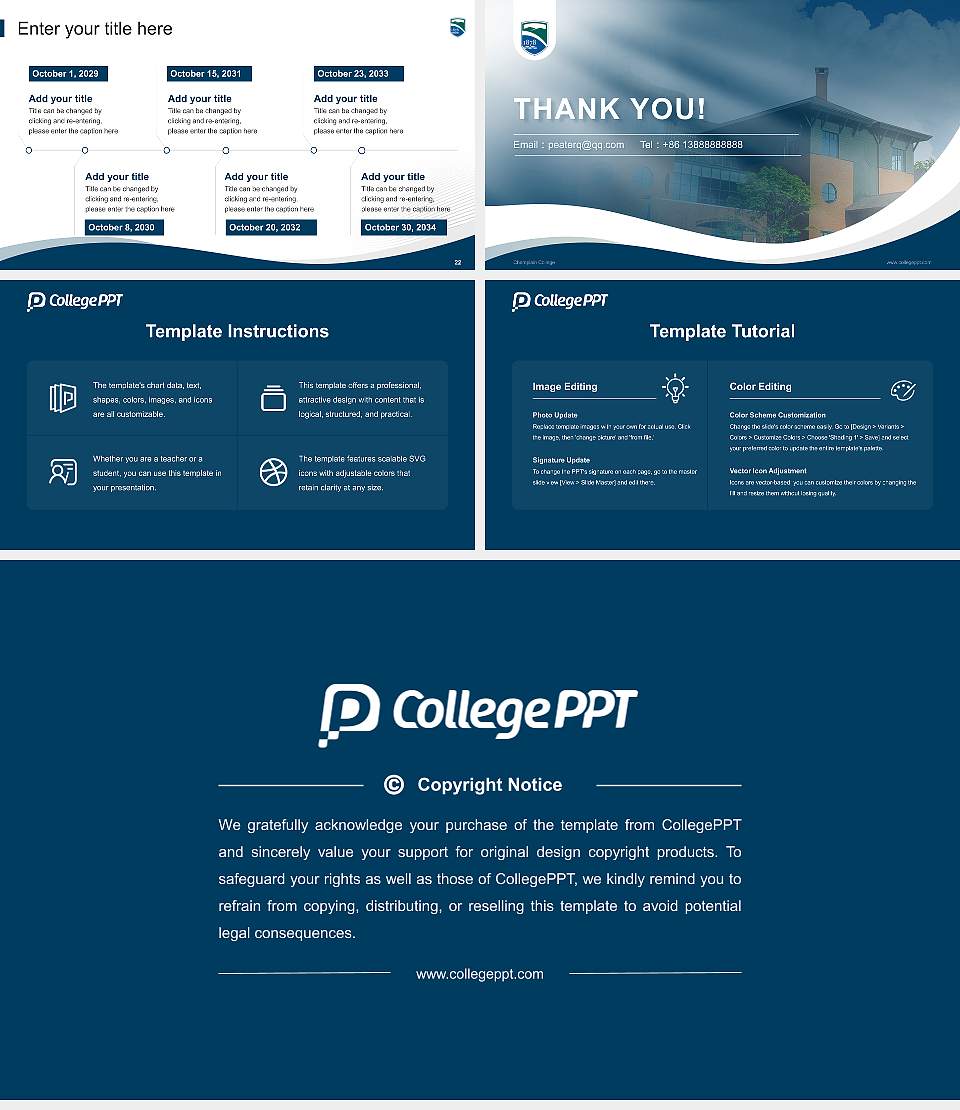 Champlain College Lecture Sharing and Networking Event PPT Template16:9 ratio PPT effect preview image4