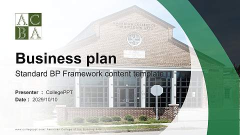 American College of the Building Arts Competition/Entrepreneurship Contest PPT Template