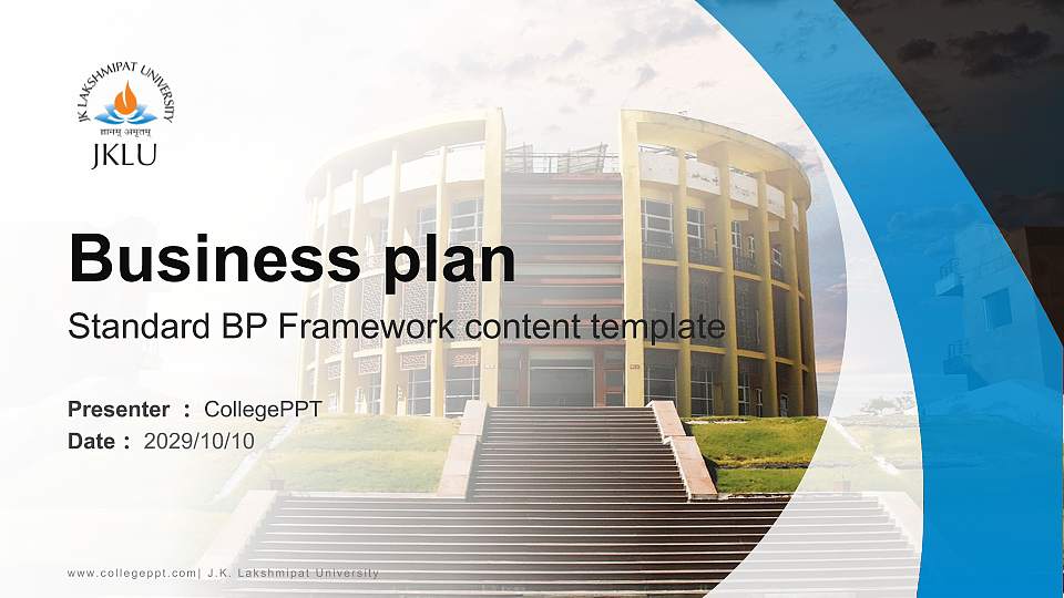 J.K. Lakshmipat University Competition/Entrepreneurship Contest PPT Template16:9 ratio PPT effect preview image