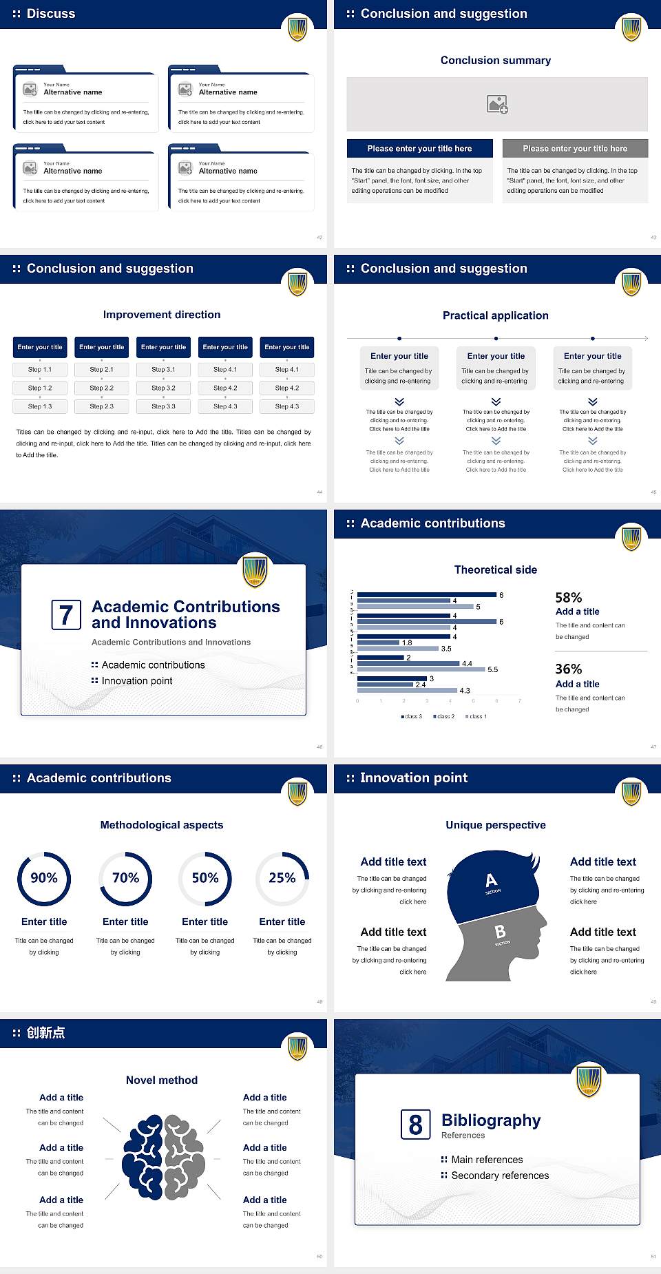 Chamberlain University – Columbus Graduation Thesis Defense PPT Template4:3 ratio PPT effect preview image6