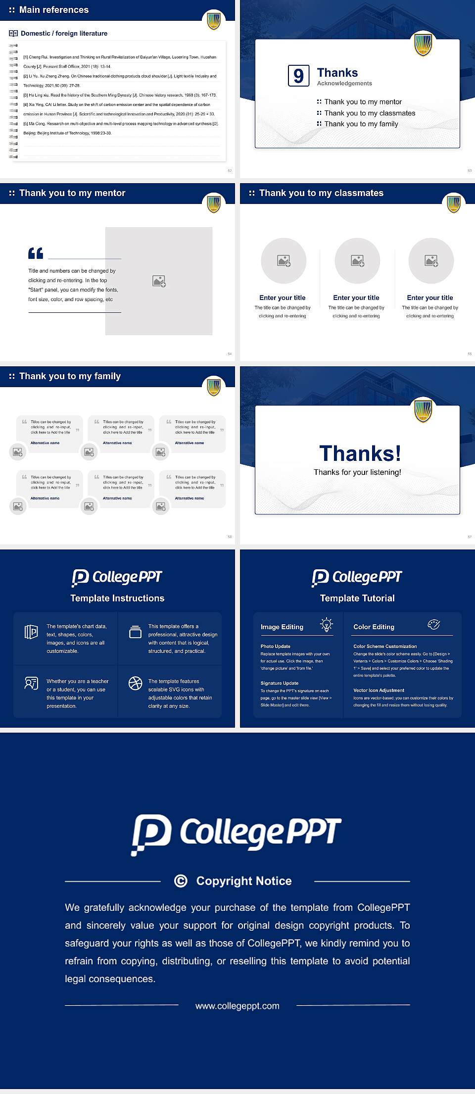 Chamberlain University – Columbus Graduation Thesis Defense PPT Template4:3 ratio PPT effect preview image7
