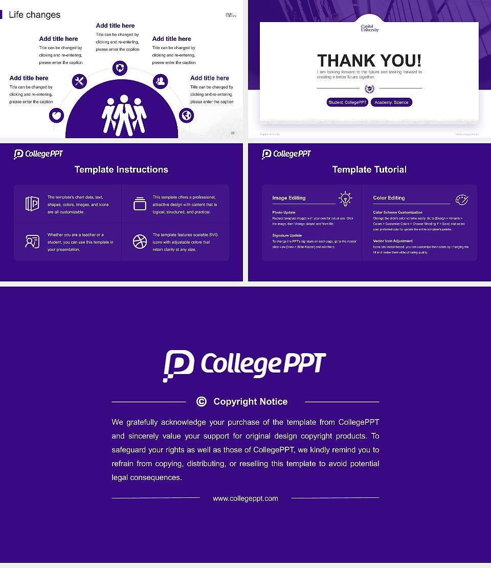 Capital University National Scholarship Defense PPT Template16:9 ratio PPT effect preview image4