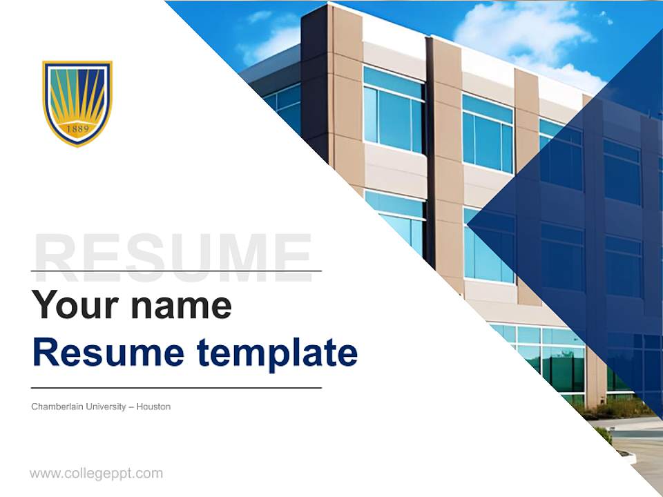 Chamberlain University – Houston Resume PPT Template4:3 ratio PPT effect preview image5