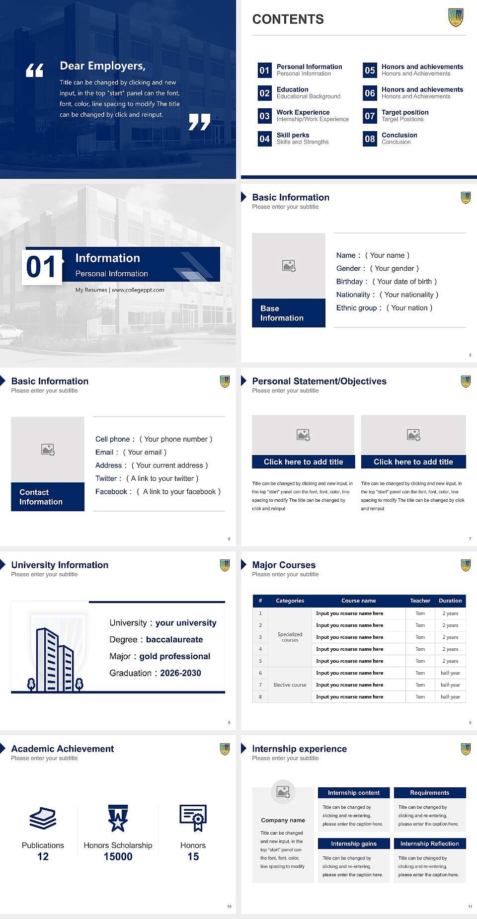 Chamberlain University – Houston Resume PPT Template4:3 ratio PPT effect preview image2