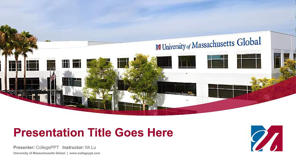 University of Massachusetts Global Course/Courseware Creation PPT Template16:9 ratio PPT effect preview image