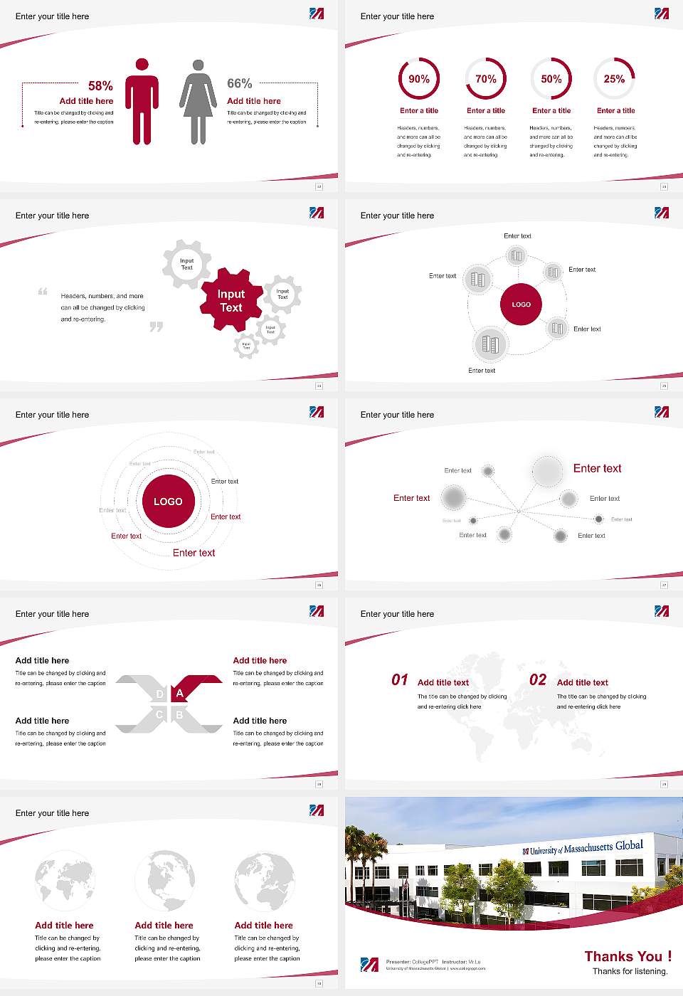 University of Massachusetts Global Course/Courseware Creation PPT Template16:9 ratio PPT effect preview image4