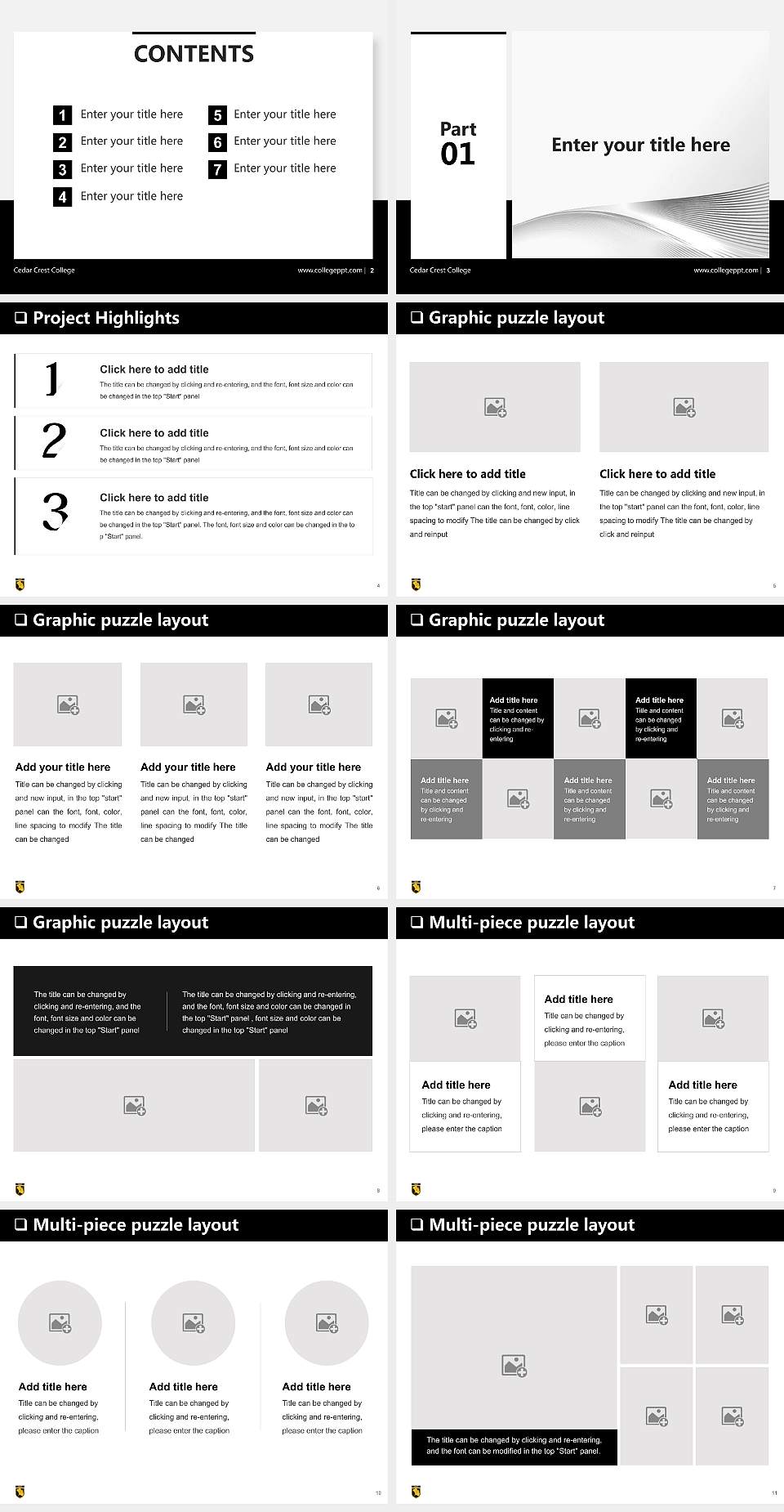 Cedar Crest College General Purpose PPT Template4:3 ratio PPT effect preview image2