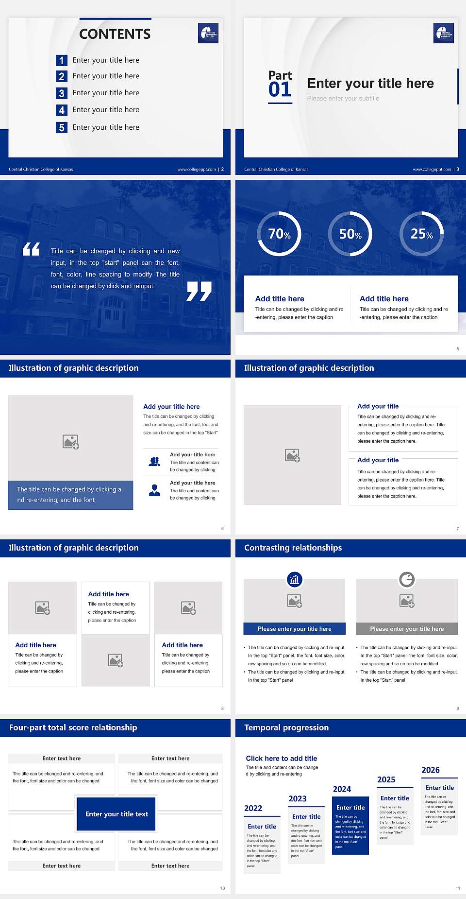 Central Christian College of Kansas Thesis Proposal/Graduation Defense PPT Template4:3 ratio PPT effect preview image2