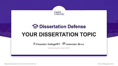 Capital University Graduation Thesis Defense PPT Template