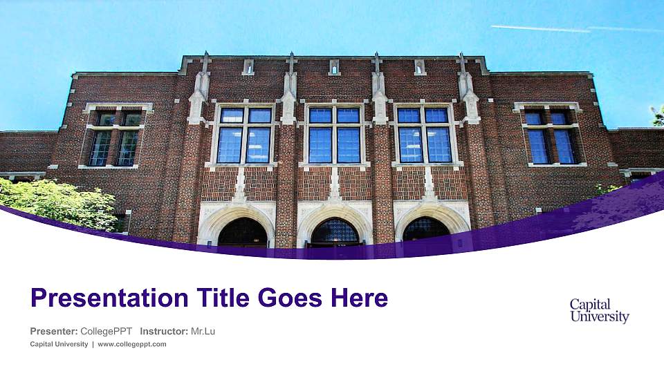 Capital University Course/Courseware Creation PPT Template16:9 ratio PPT effect preview image