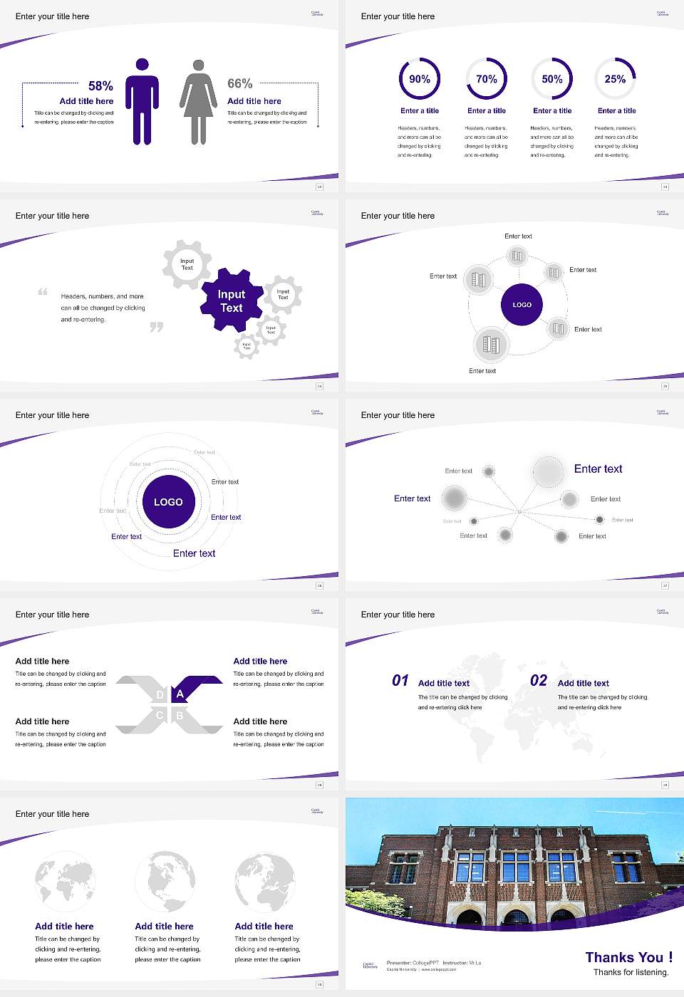 Capital University Course/Courseware Creation PPT Template16:9 ratio PPT effect preview image4