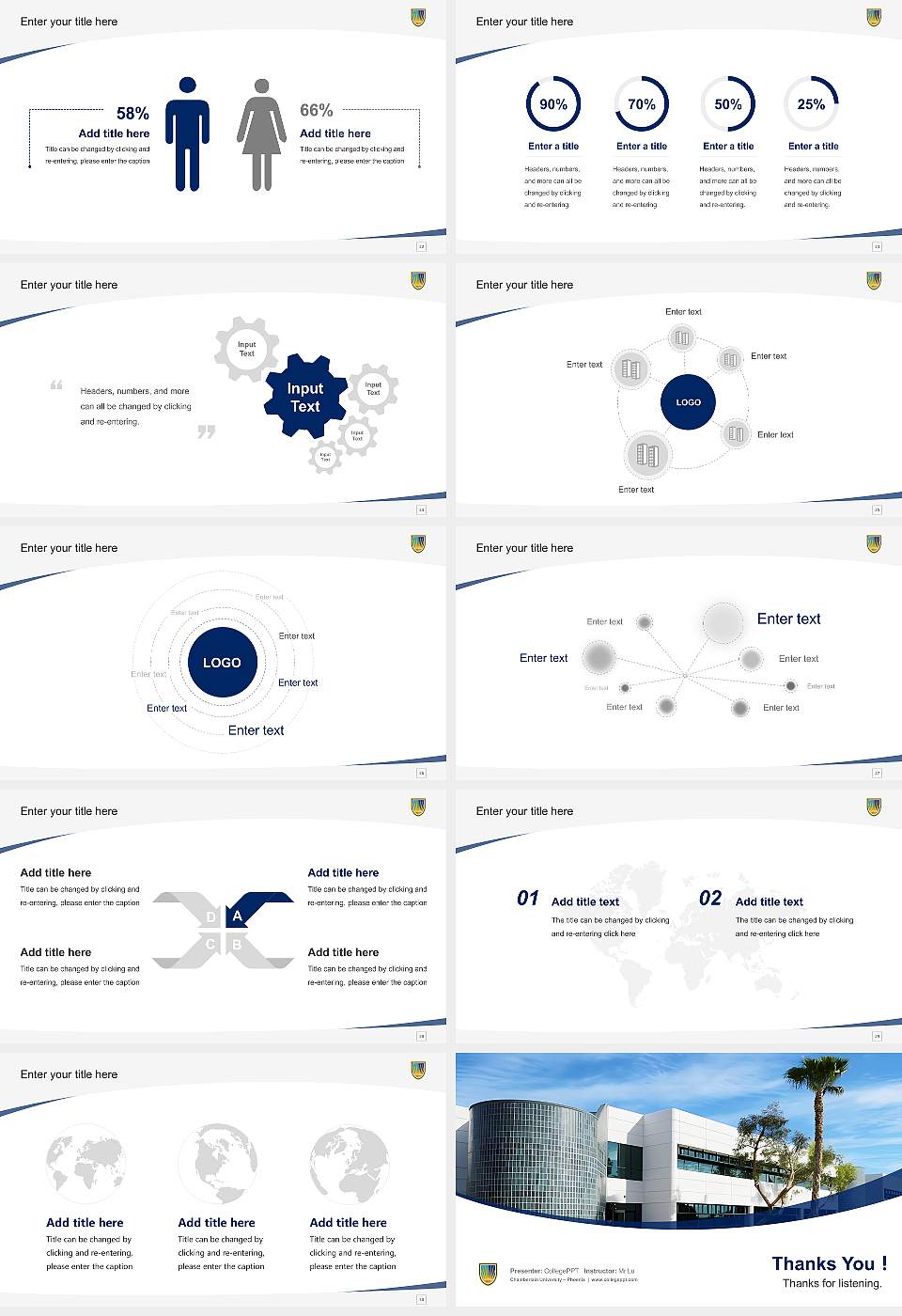 Chamberlain University – Phoenix Course/Courseware Creation PPT Template16:9 ratio PPT effect preview image4
