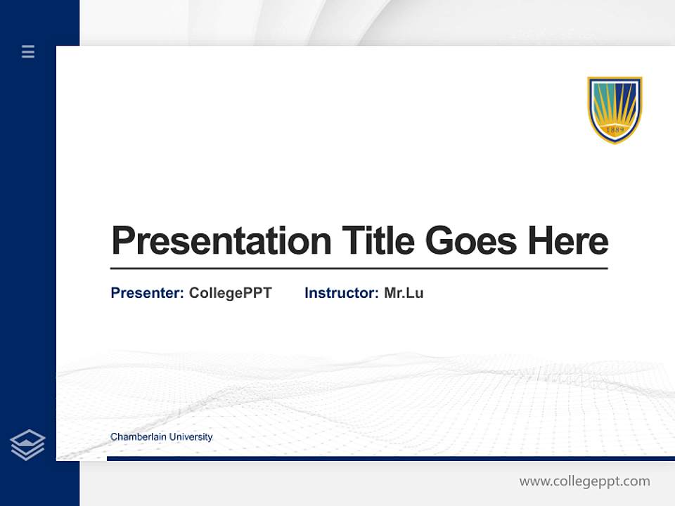 Chamberlain University Thesis Proposal/Graduation Defense PPT Template4:3 ratio PPT effect preview image5