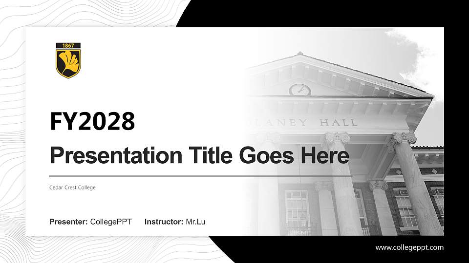 Cedar Crest College Academic Presentation/Research Findings Report PPT Template16:9 ratio PPT effect preview image