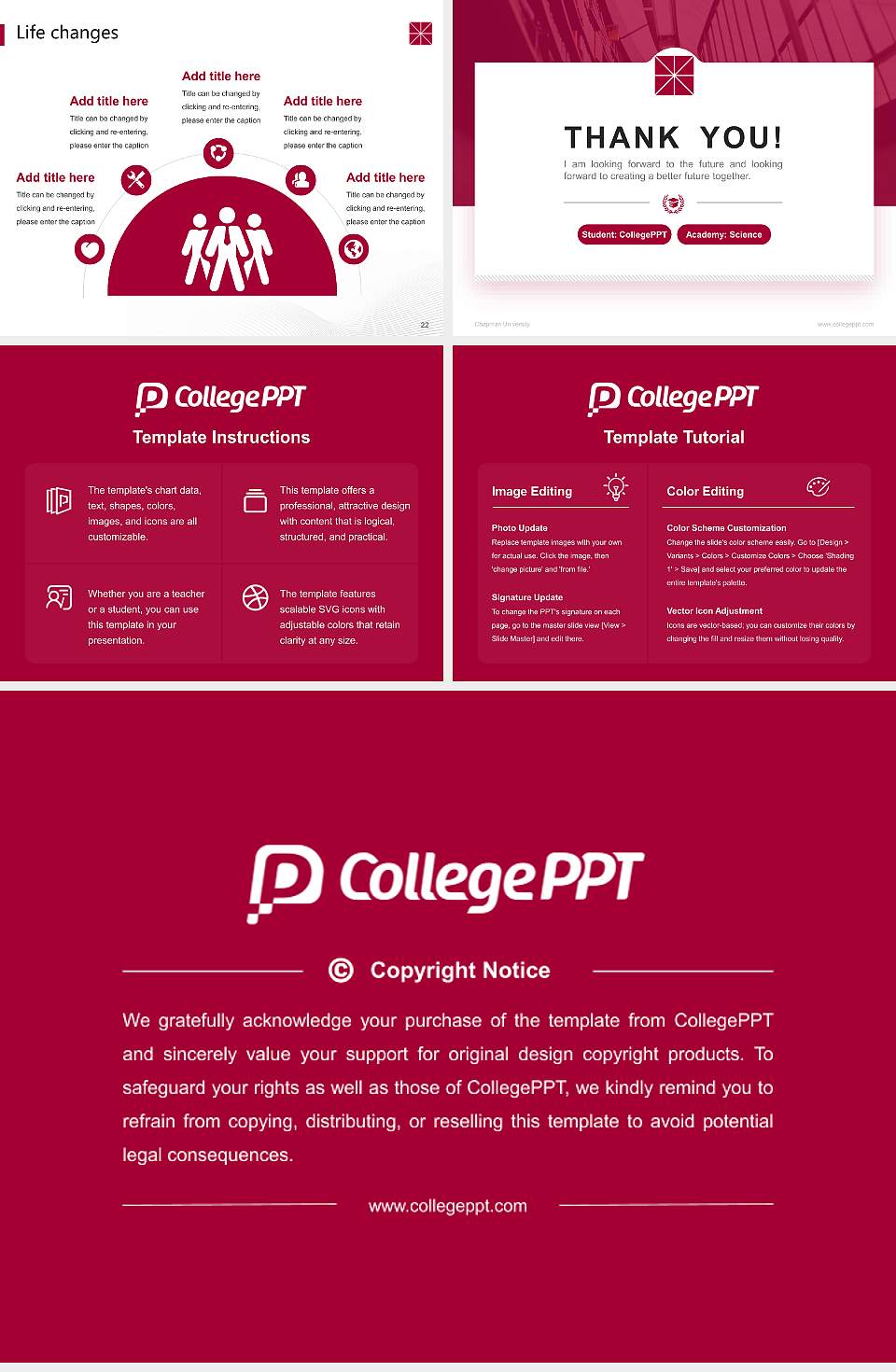 Chapman University National Scholarship Defense PPT Template4:3 ratio PPT effect preview image4