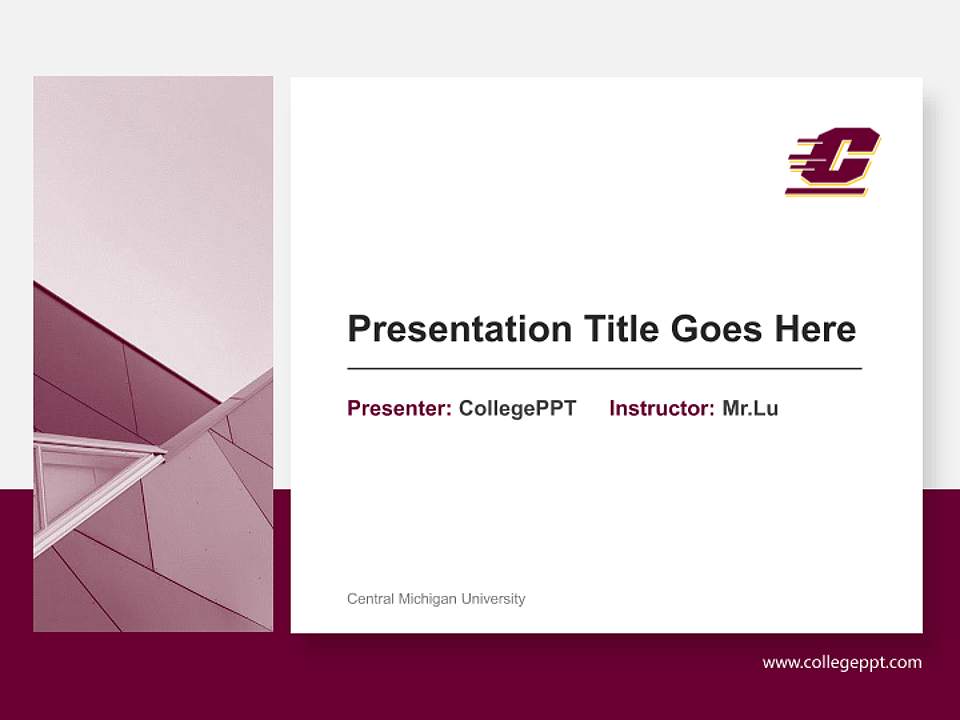 Central Michigan University General Purpose PPT Template4:3 ratio PPT effect preview image6