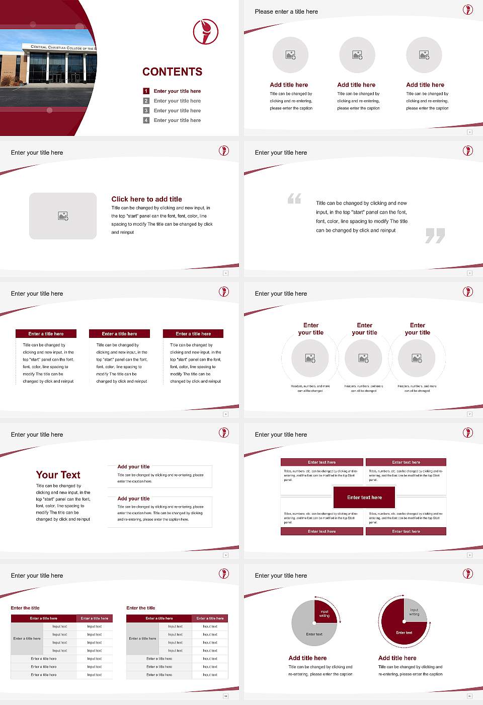 Central Christian College of the Bible Course/Courseware Creation PPT Template16:9 ratio PPT effect preview image2