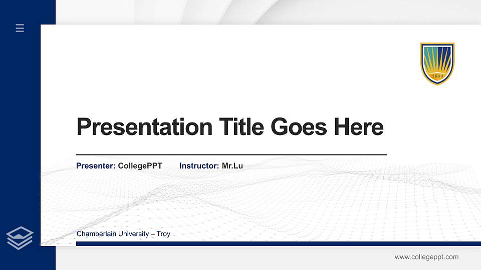 Chamberlain University – Troy Thesis Proposal/Graduation Defense PPT Template16:9 ratio PPT effect preview image