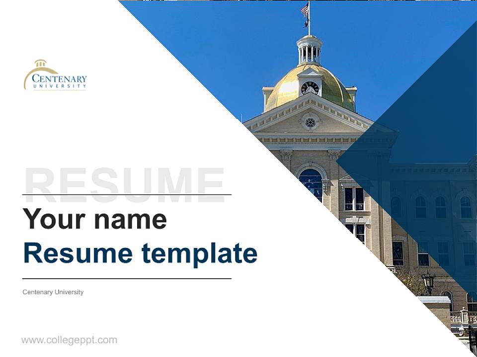 Centenary University Resume PPT Template4:3 ratio PPT effect preview image5
