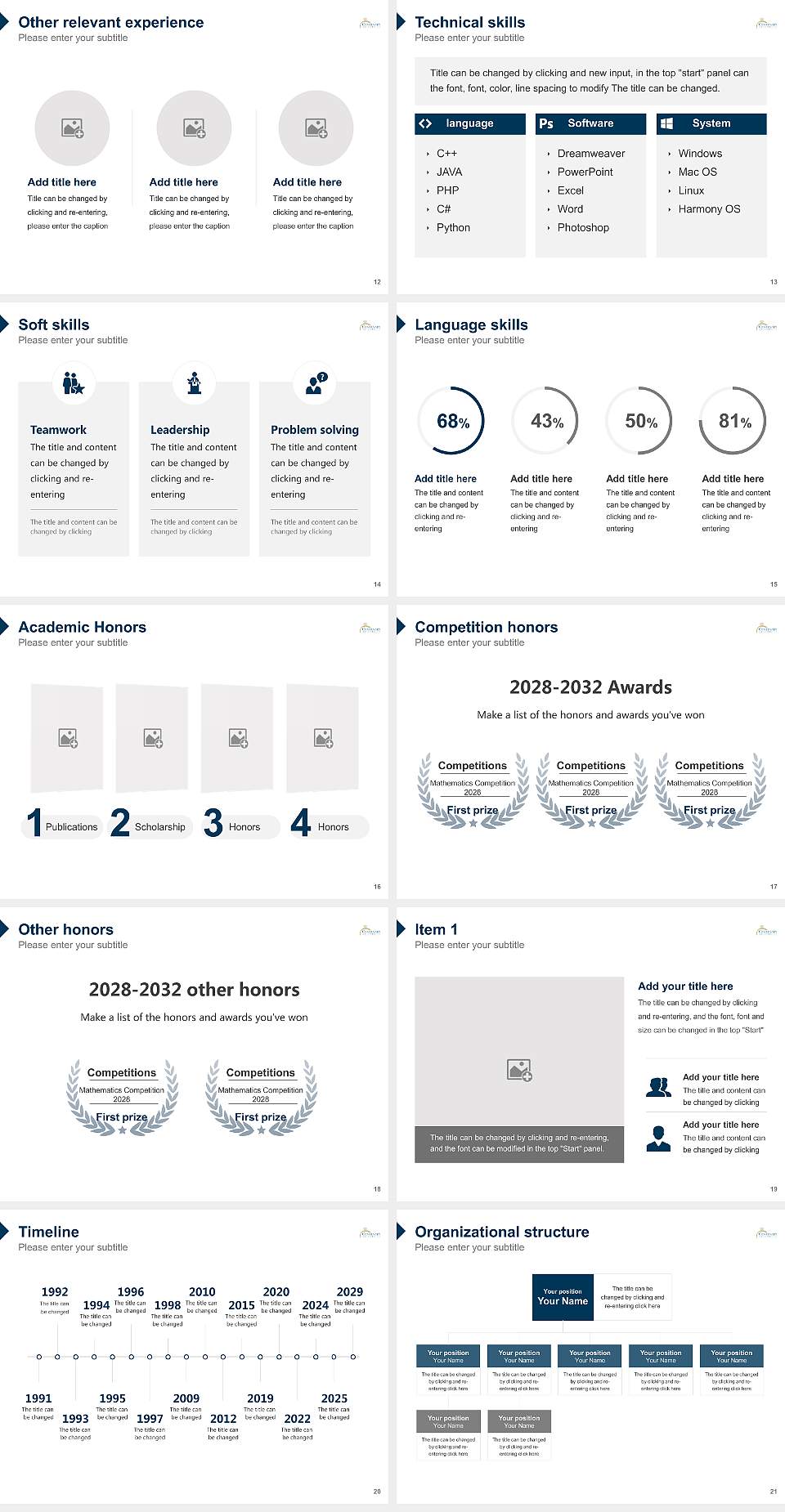 Centenary University Resume PPT Template4:3 ratio PPT effect preview image3