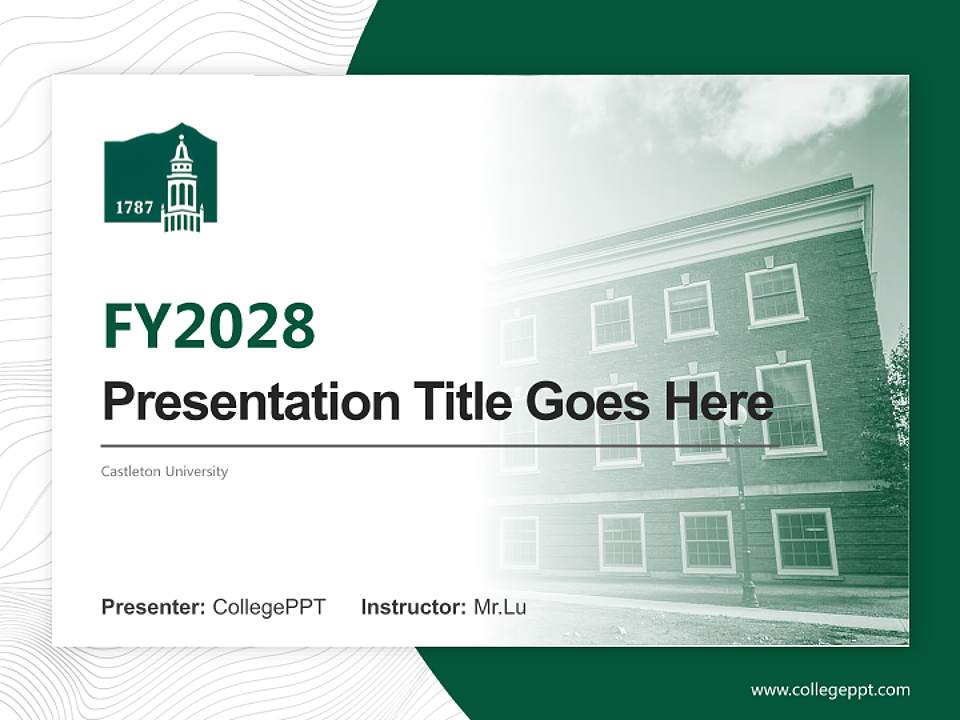 Castleton University Academic Presentation/Research Findings Report PPT Template4:3 ratio PPT effect preview image5