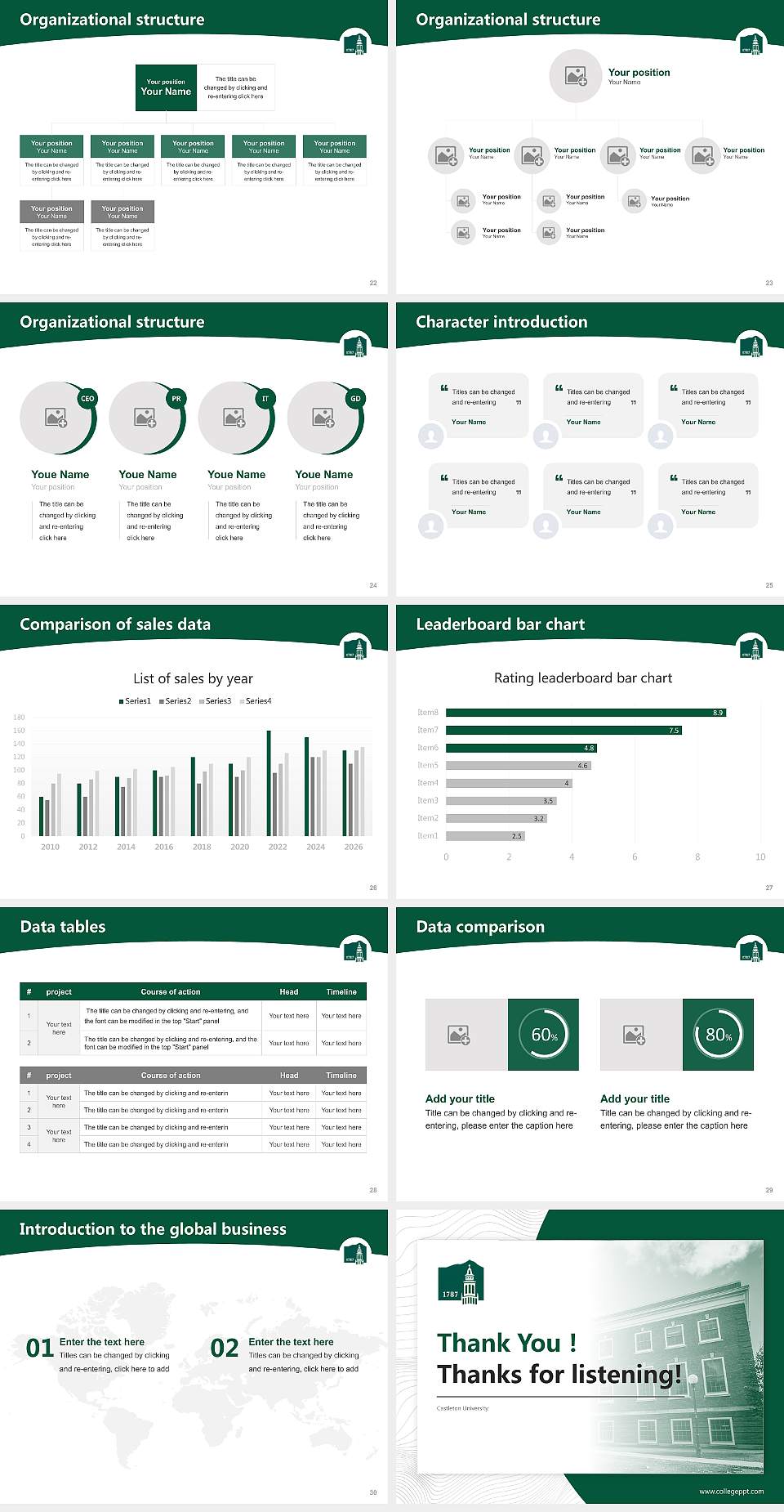 Castleton University Academic Presentation/Research Findings Report PPT Template4:3 ratio PPT effect preview image4