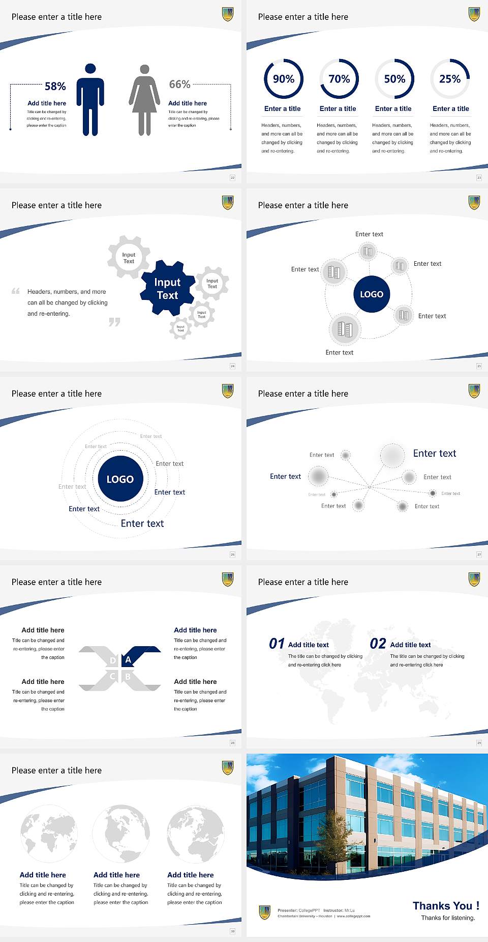 Chamberlain University – Houston Course/Courseware Creation PPT Template4:3 ratio PPT effect preview image4