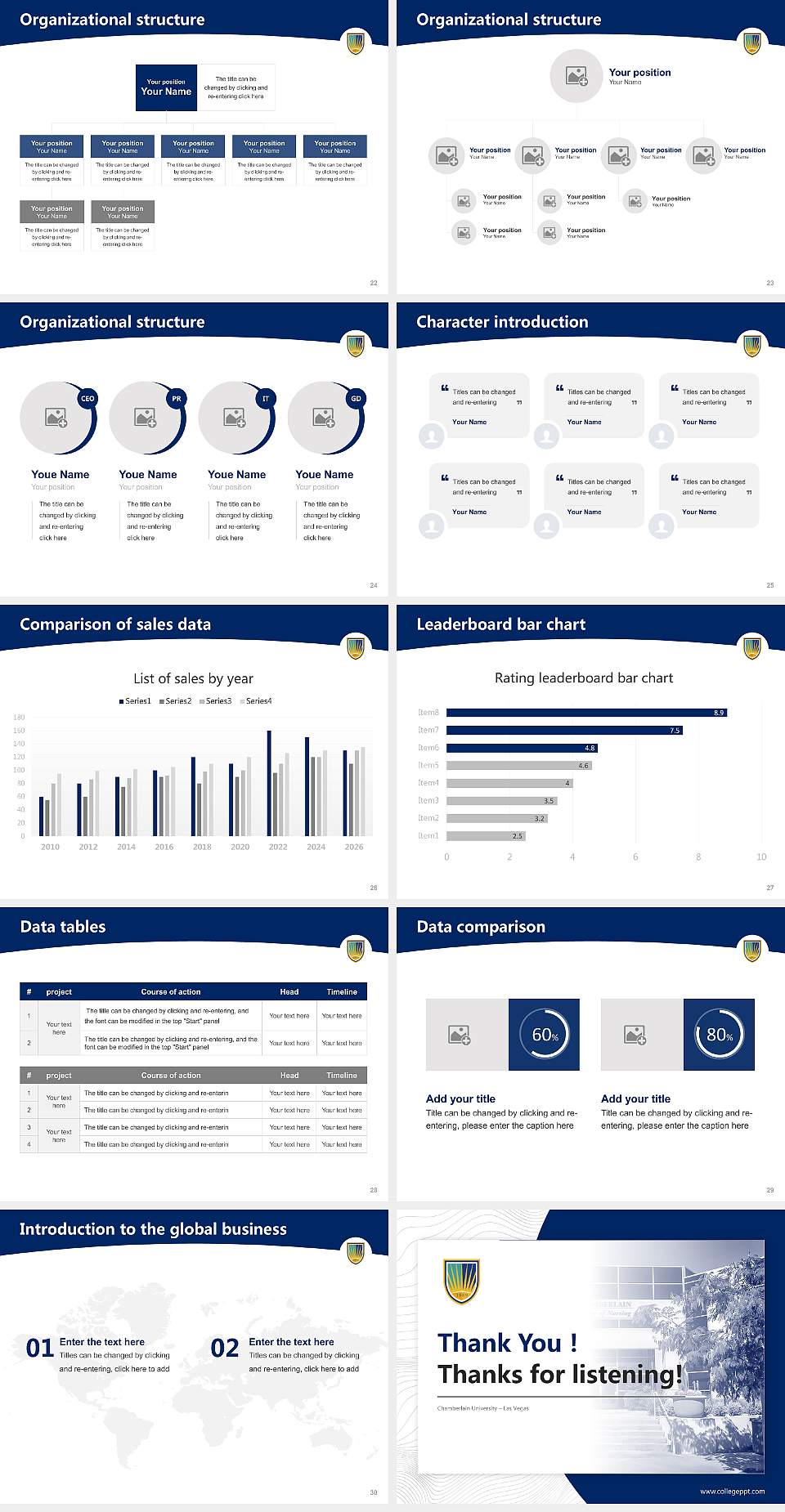 Chamberlain University – Las Vegas Academic Presentation/Research Findings Report PPT Template4:3 ratio PPT effect preview image4
