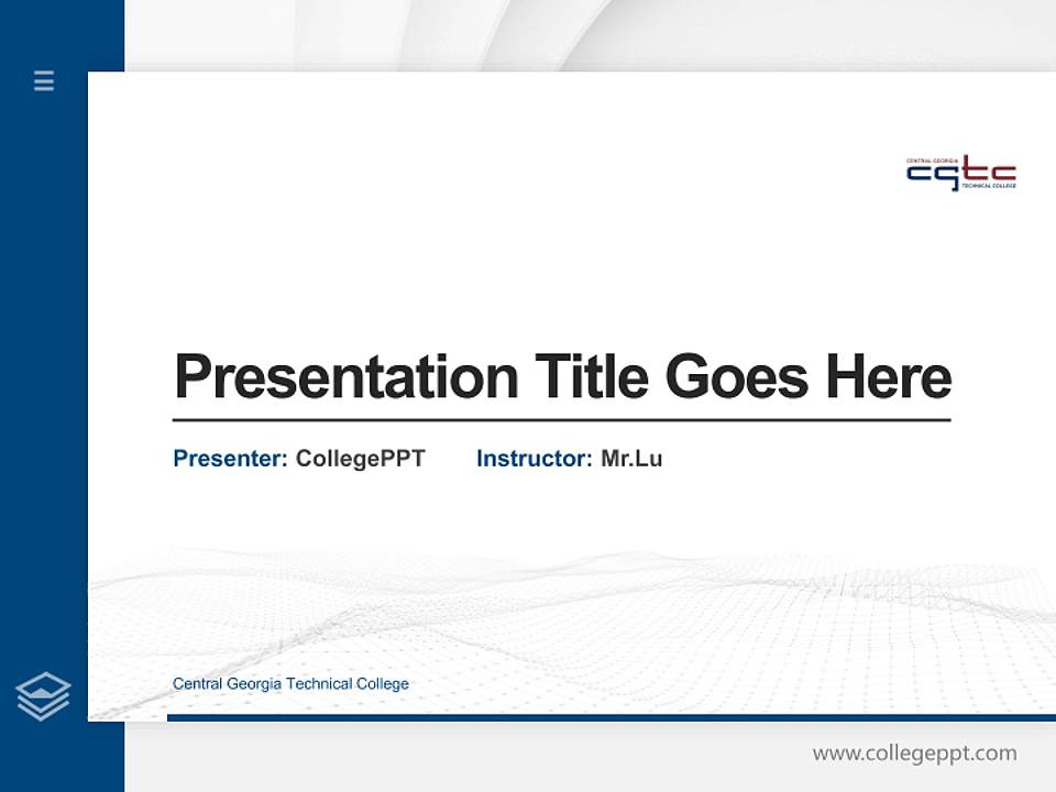 Central Georgia Technical College Thesis Proposal/Graduation Defense PPT Template4:3 ratio PPT effect preview image5