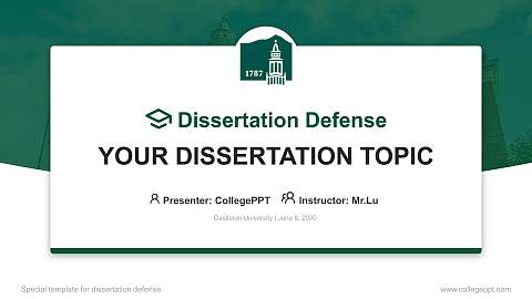 Castleton University Graduation Thesis Defense PPT Template