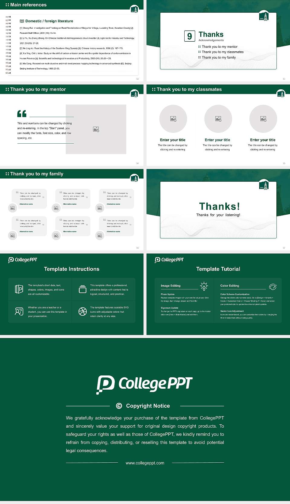 Castleton University Graduation Thesis Defense PPT Template16:9 ratio PPT effect preview image7